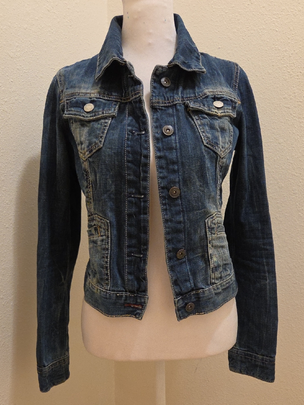 Aeropostale Dark Blue Faded Denim Jacket